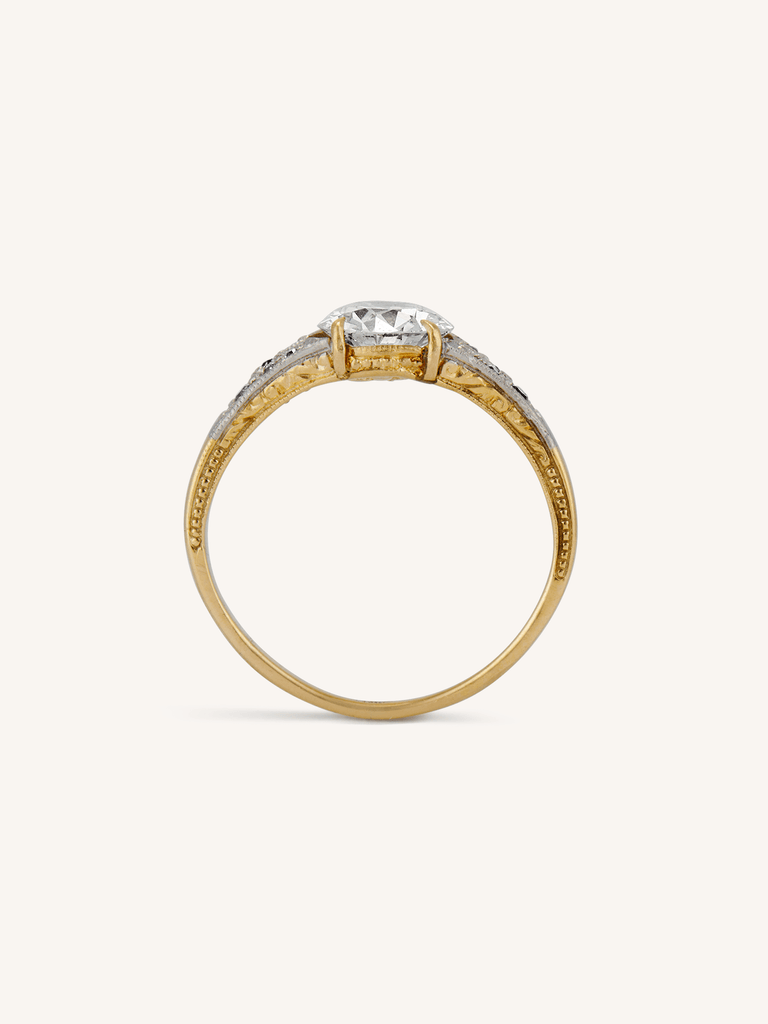 Edwardian .98 Carat Old European Cut Diamond Vintage Engagement Ring