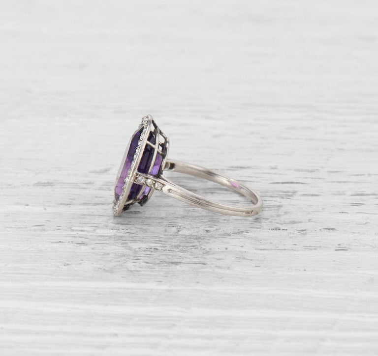 EDWARDIAN AMETHYST AND DIAMOND RING