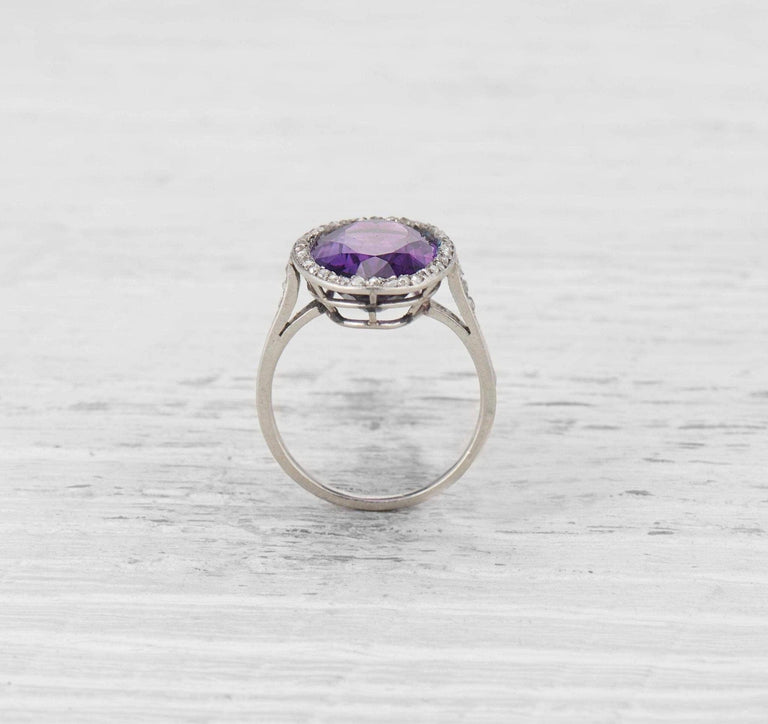 EDWARDIAN AMETHYST AND DIAMOND RING