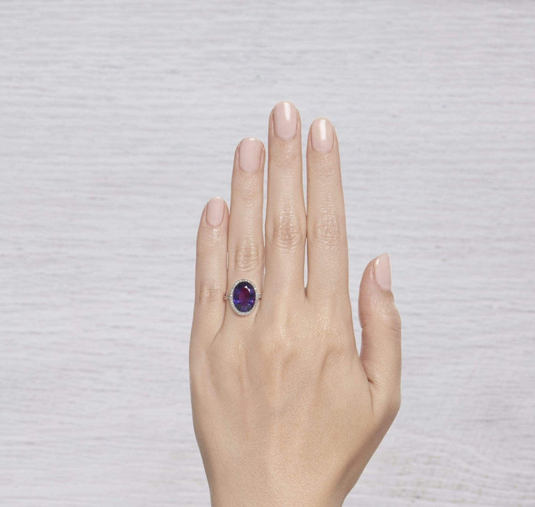 EDWARDIAN AMETHYST AND DIAMOND RING