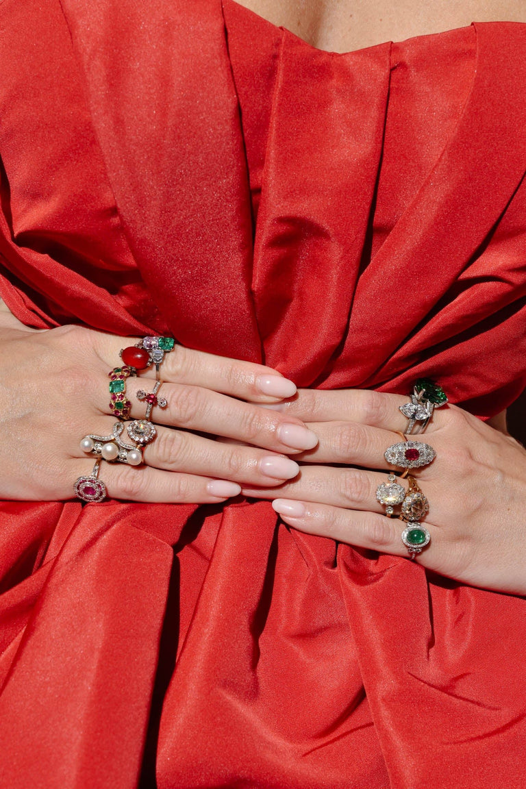 Edwardian Cushion Cut Ruby & Rose Cut Diamond Ring