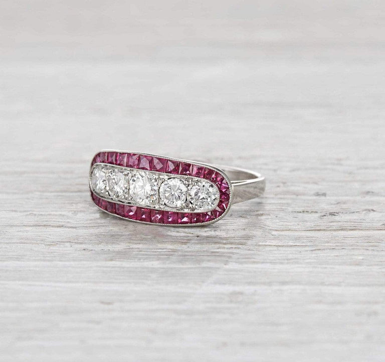 Edwardian Diamond and Ruby Ring