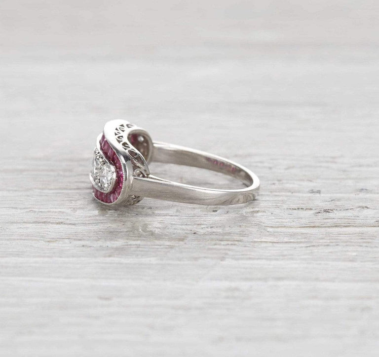 Edwardian Diamond and Ruby Ring