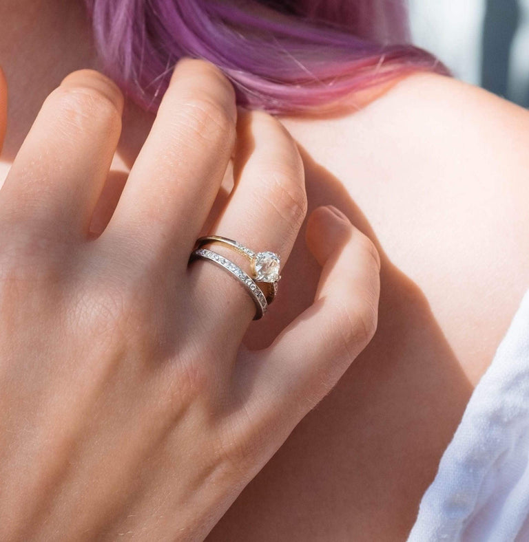 EDWARDIAN DIAMOND ETERNITY BAND RING SIZE 6