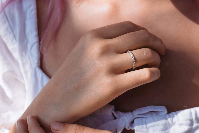 EDWARDIAN DIAMOND ETERNITY BAND RING SIZE 6