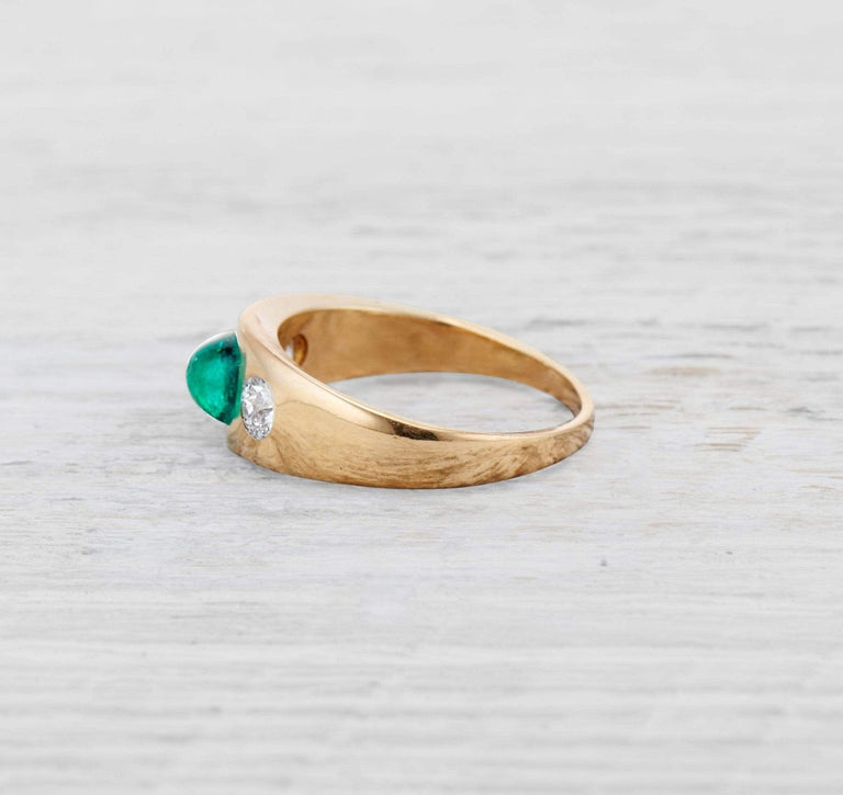 EDWARDIAN EMERALD AND DIAMOND GYPSY RING