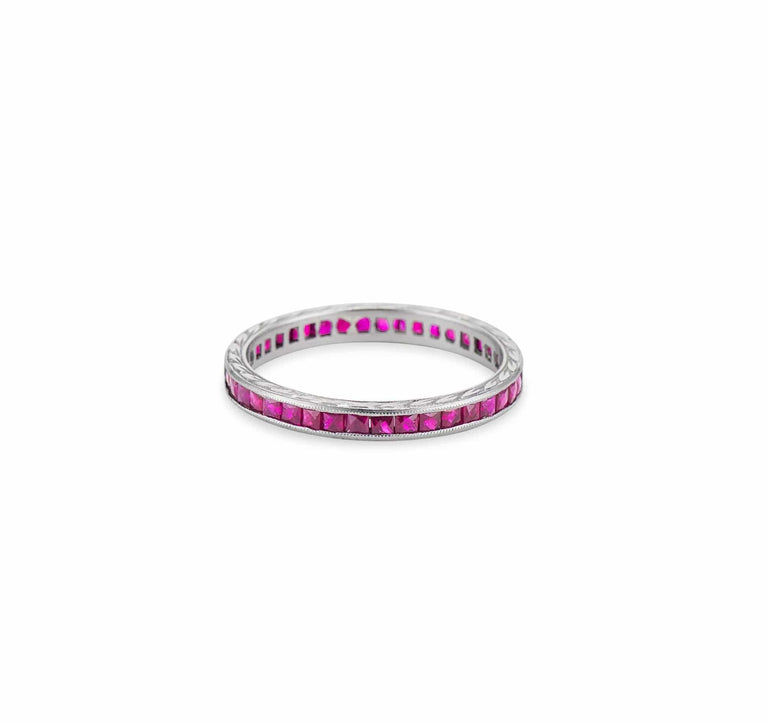 Edwardian French Cut Ruby Eternity Band