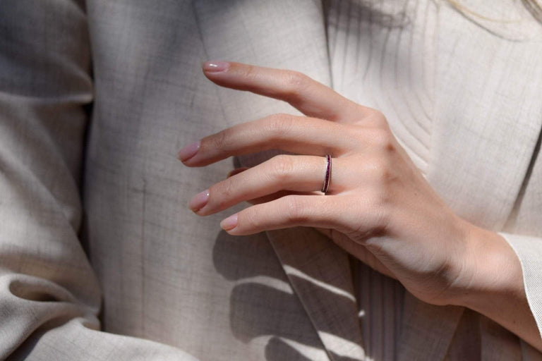 Edwardian French Cut Ruby Eternity Band