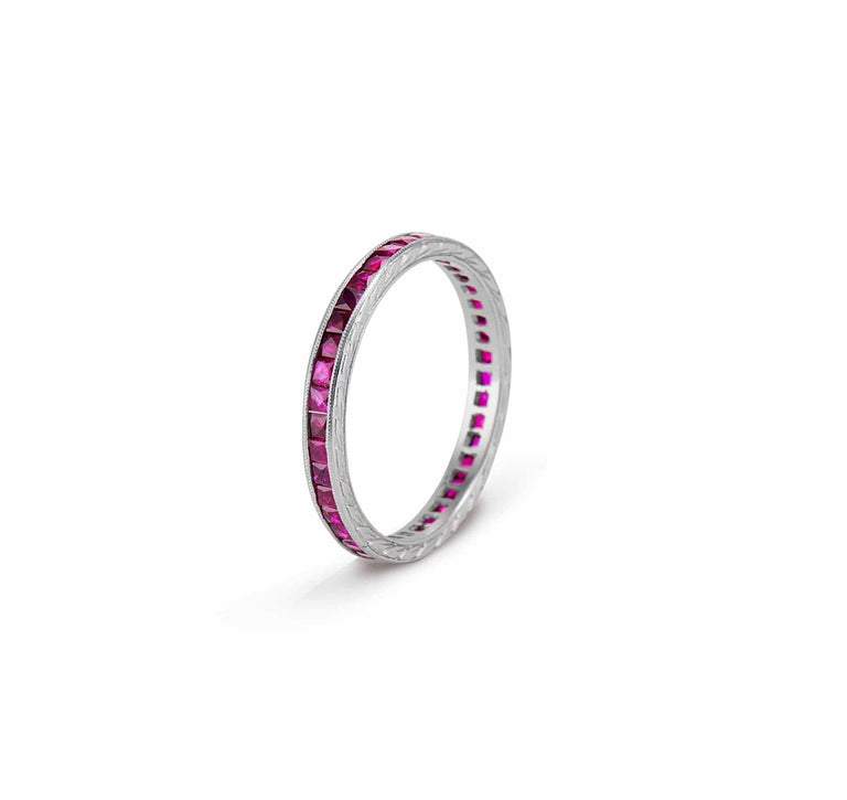Edwardian French Cut Ruby Eternity Band