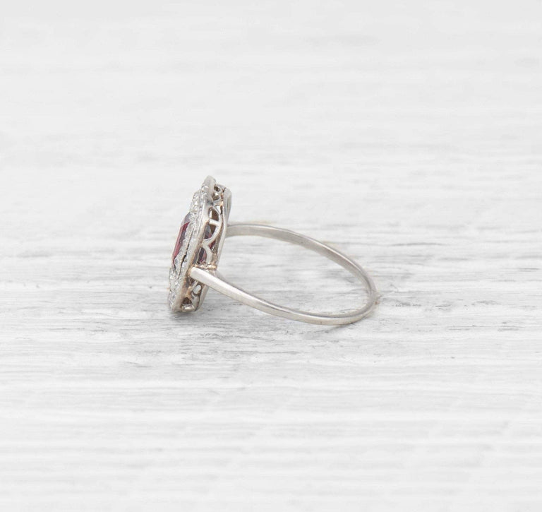 EDWARDIAN GARNET AND DIAMOND ENGAGEMENT RING