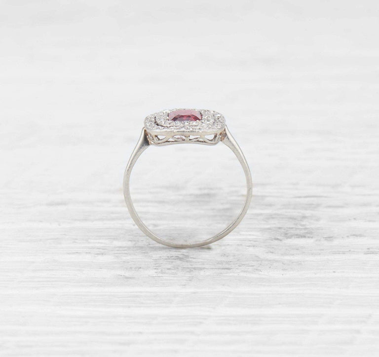 EDWARDIAN GARNET AND DIAMOND ENGAGEMENT RING