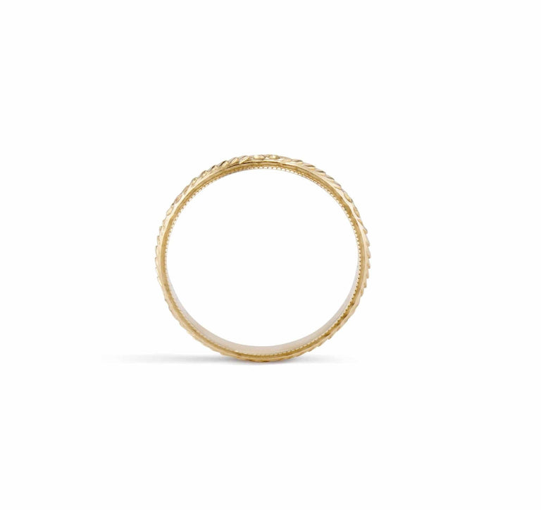 Edwardian Gold Engraved Wedding Band