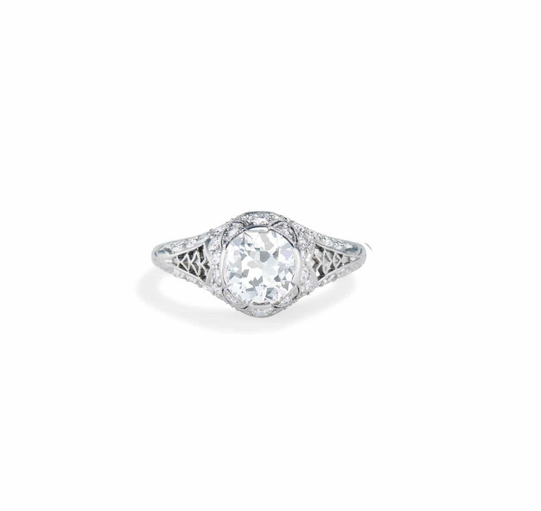 Edwardian Marcus & Co. 1.12 Carat Old European Cut Diamond Ring