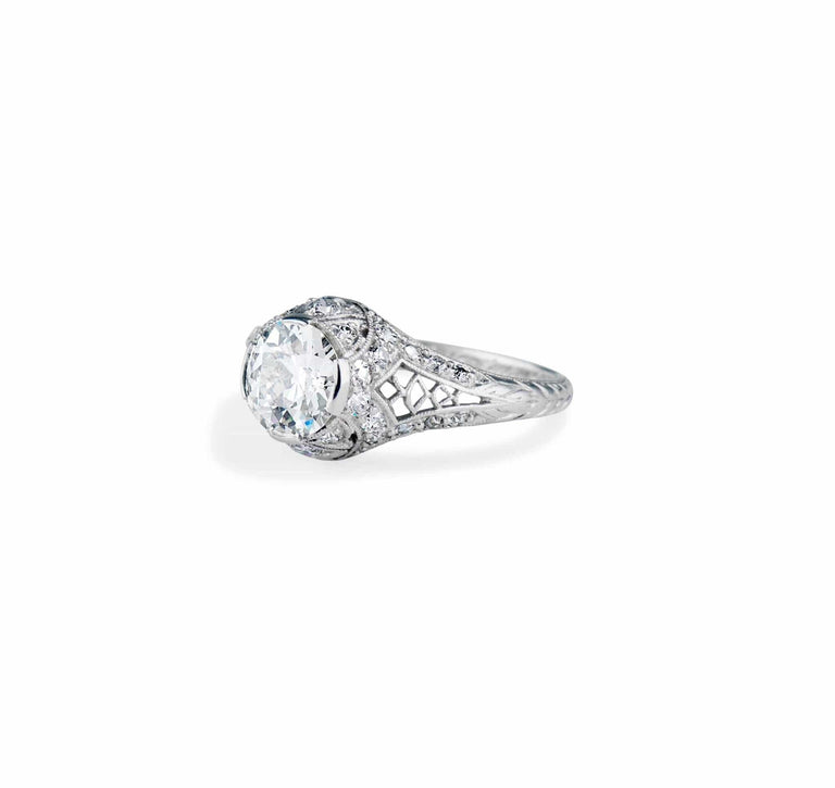 Edwardian Marcus & Co. 1.12 Carat Old European Cut Diamond Ring