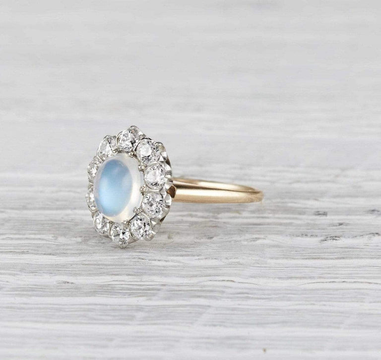 Edwardian Moonstone and Diamond Ring