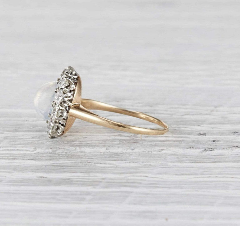 Edwardian Moonstone and Diamond Ring