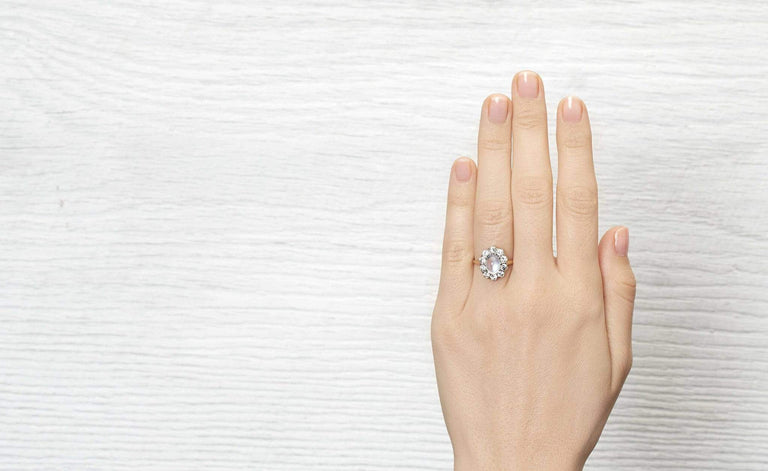 Edwardian Moonstone and Diamond Ring