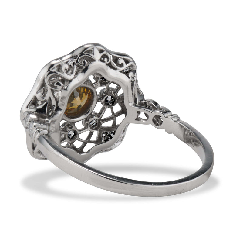 Edwardian Old European Cut Brown Diamond Ring