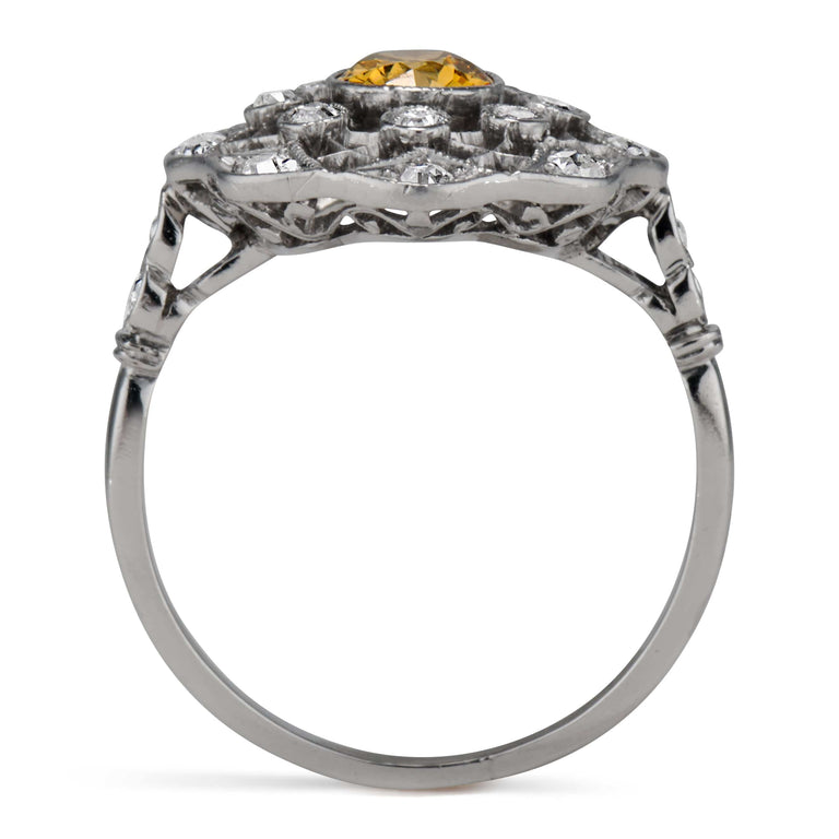 Edwardian Old European Cut Brown Diamond Ring