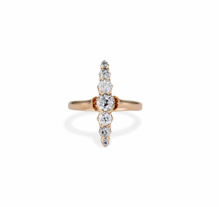 Edwardian Old European-Cut Diamond and Gold Dinner Ring