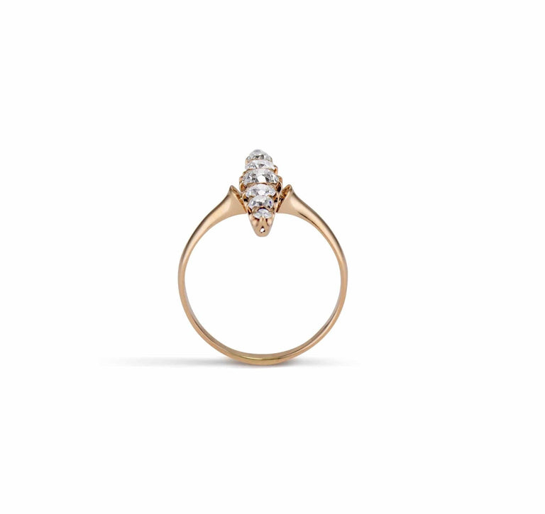 Edwardian Old European-Cut Diamond and Gold Dinner Ring