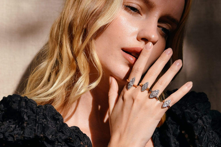 Edwardian Old Mine Cushion & Rose Cut Diamond Cluster Dinner Ring