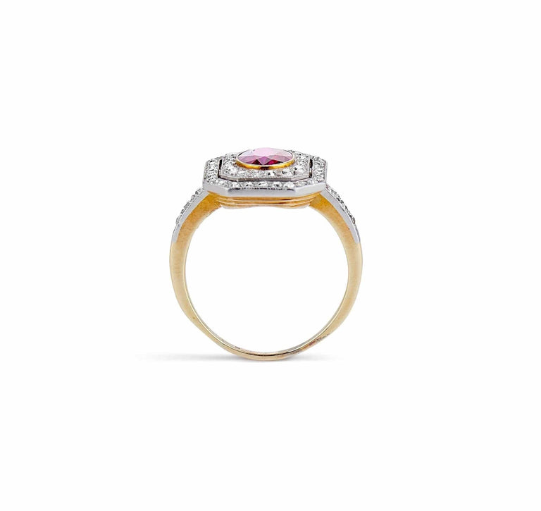 Edwardian One Carat Burmese Ruby & Diamond Ring
