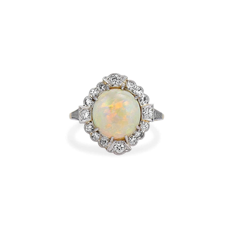 Edwardian Opal and Diamond Ring