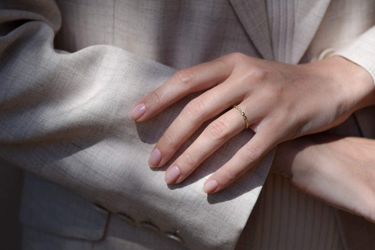 Edwardian Orange Blossom Engraved Gold Wedding Band