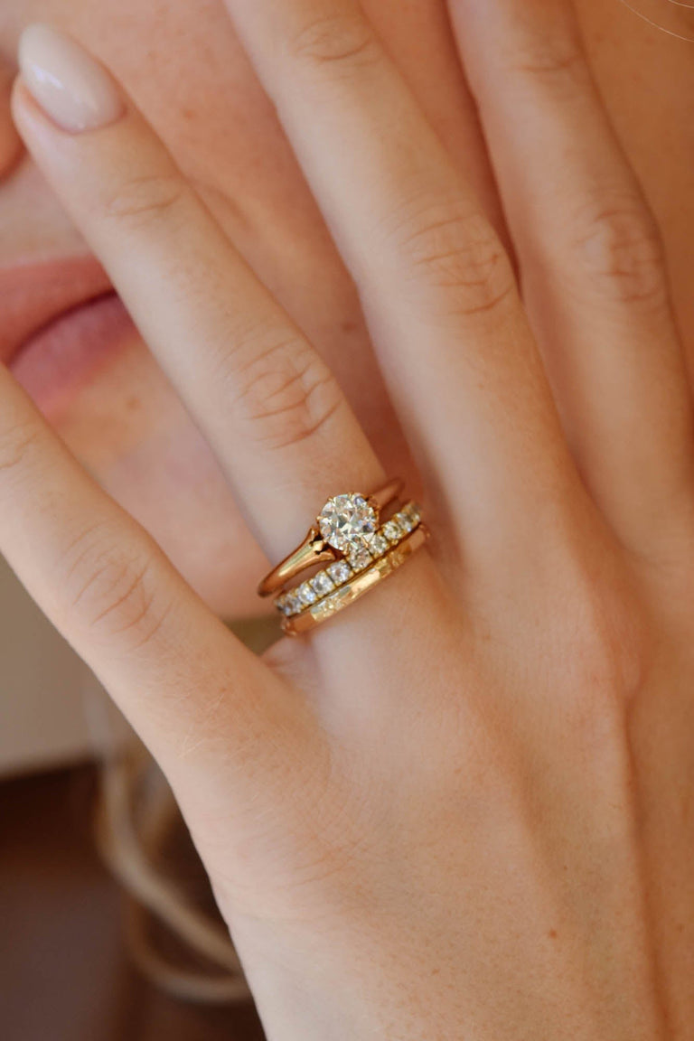Edwardian Orange Blossom Gold Wedding Band