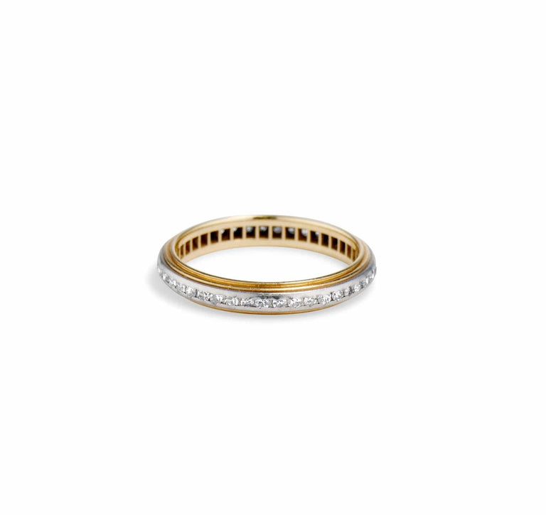Edwardian Platinum and Gold with Diamonds Wedding Band