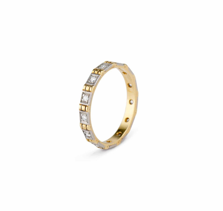 Edwardian Platinum with Gold Wedding Band