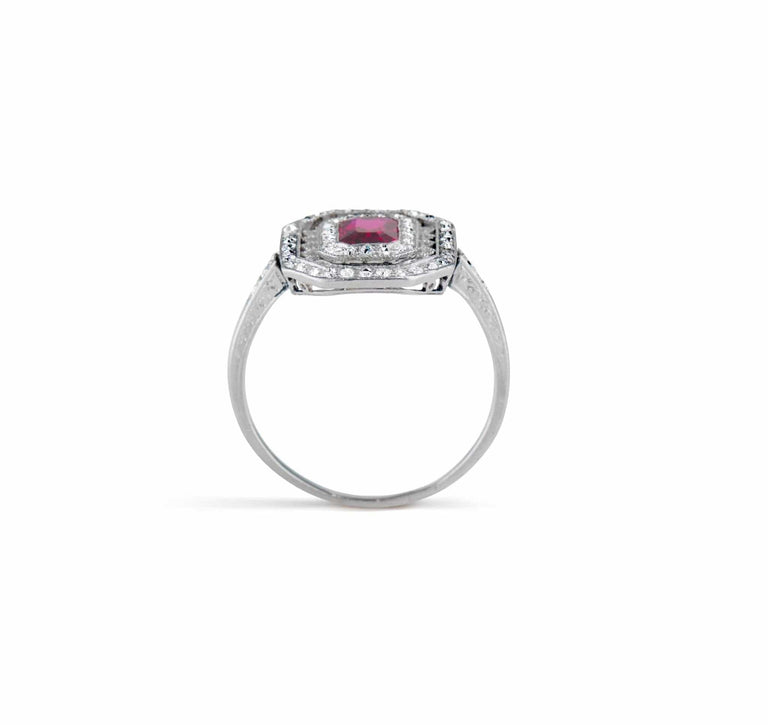 Edwardian Ruby and Diamond Engagement Ring
