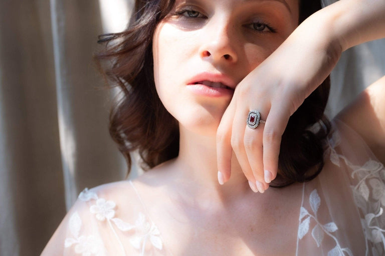 Edwardian Ruby and Diamond Engagement Ring