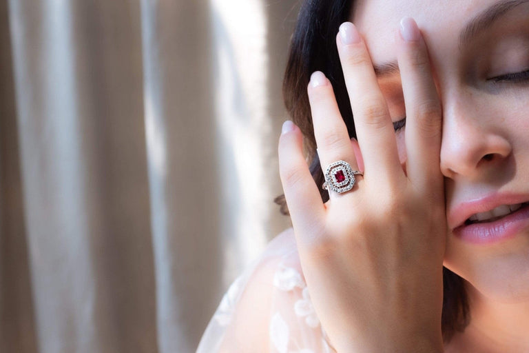 Edwardian Ruby and Diamond Engagement Ring