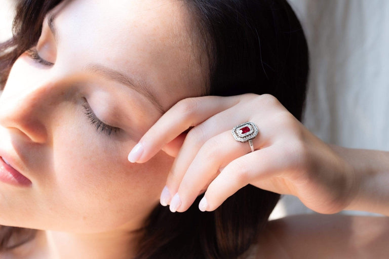 Edwardian Ruby and Diamond Engagement Ring
