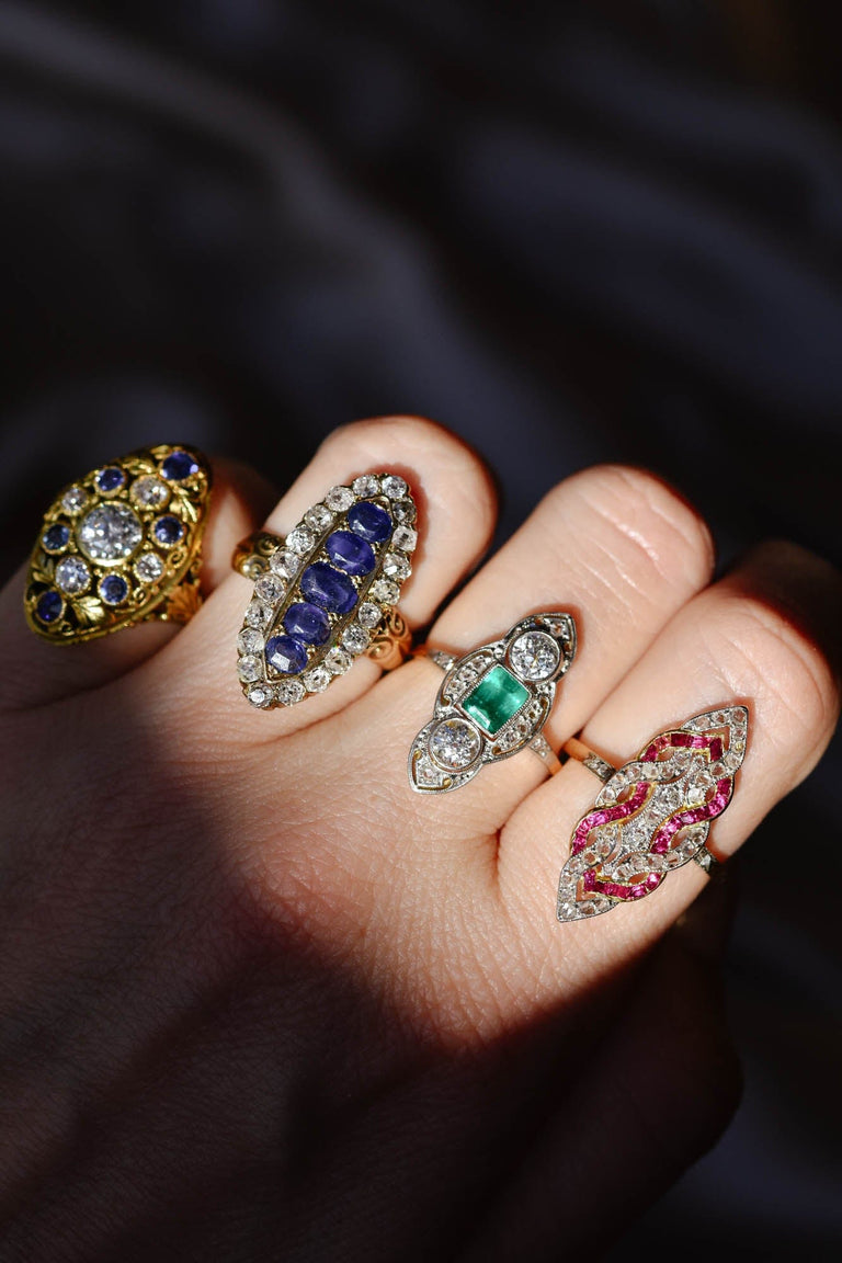 Edwardian Ruby & Diamond Lovers Knot Dinner Ring