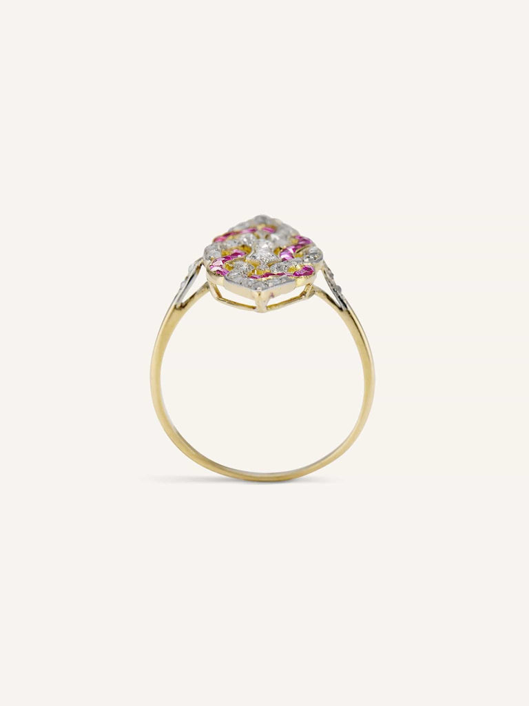 Edwardian Ruby & Diamond Lovers Knot Dinner Ring