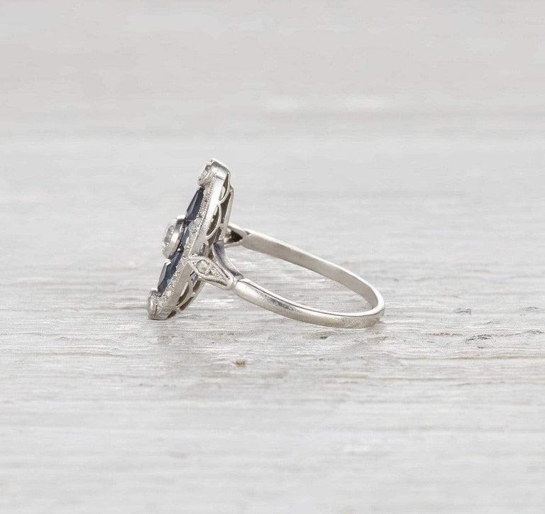 Edwardian Sapphire and Diamond Engagement Ring
