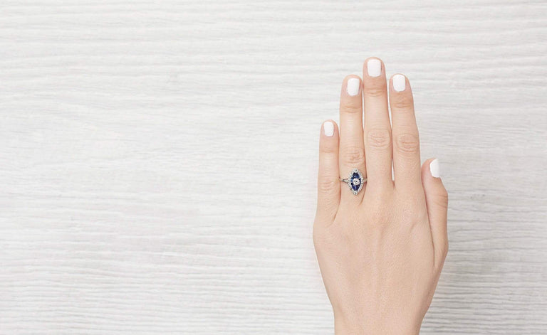 Edwardian Sapphire and Diamond Engagement Ring