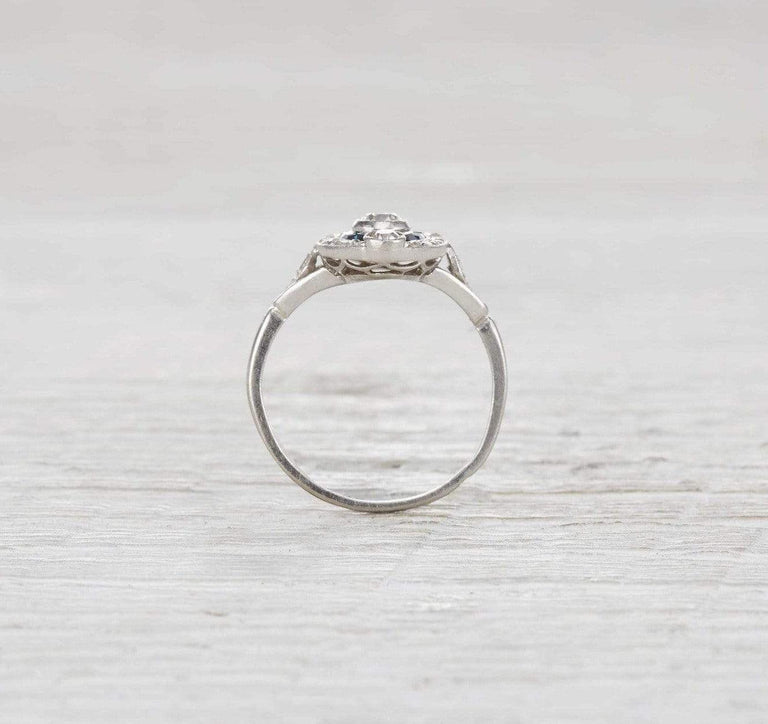 Edwardian Sapphire and Diamond Engagement Ring