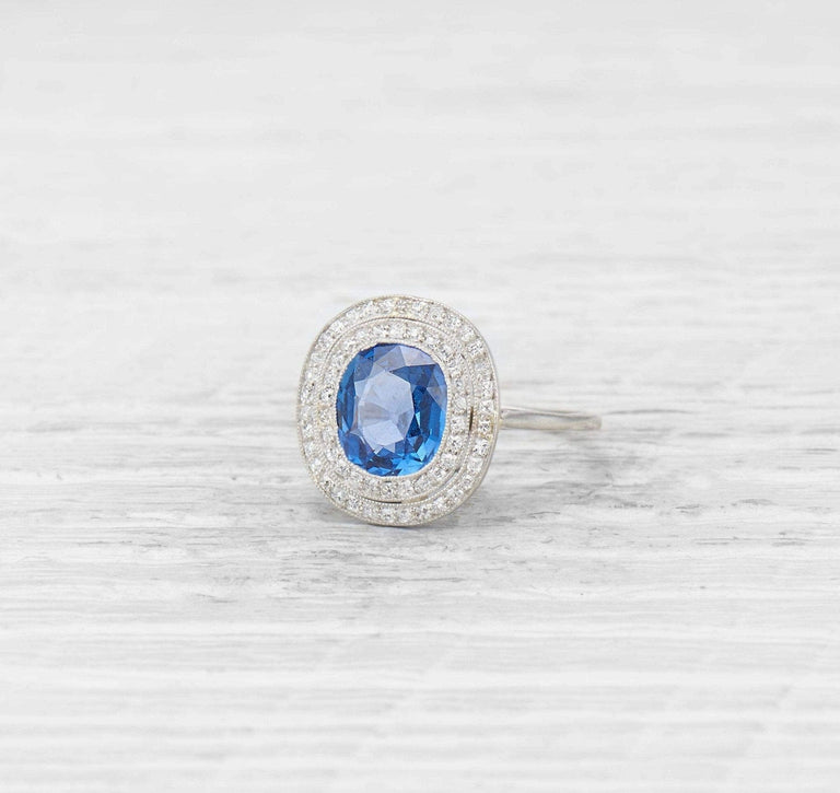 EDWARDIAN SAPPHIRE AND DIAMOND ENGAGEMENT RING