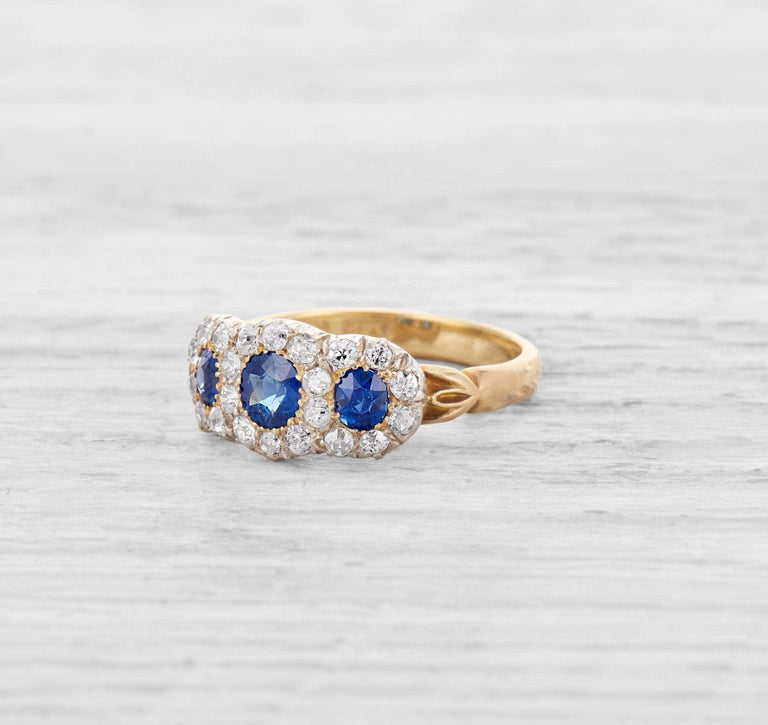 EDWARDIAN SAPPHIRE AND DIAMOND ENGAGEMENT RING