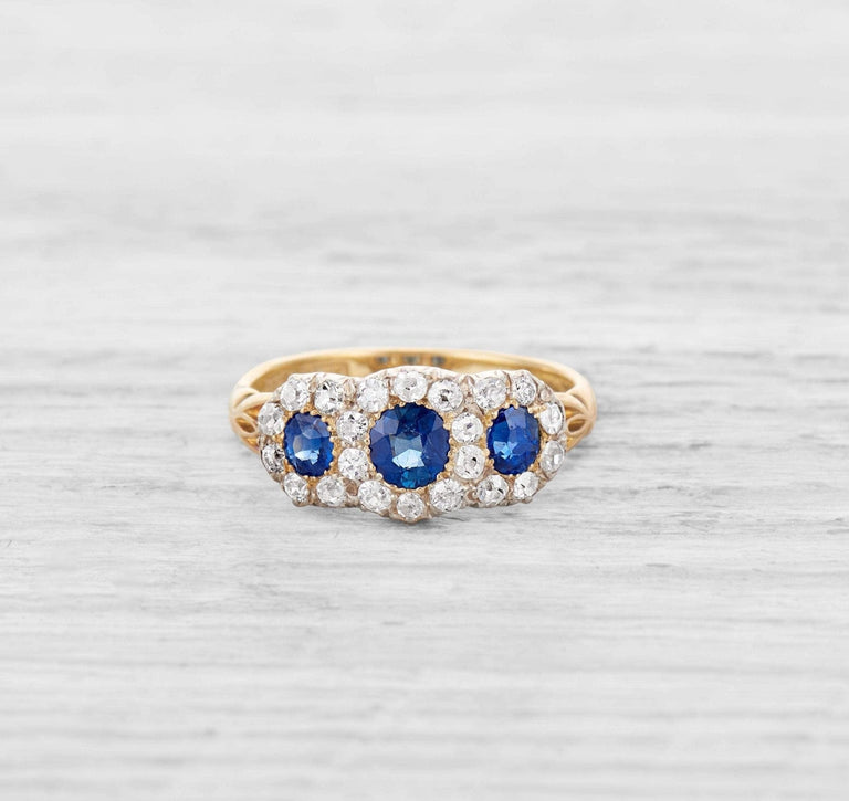 EDWARDIAN SAPPHIRE AND DIAMOND ENGAGEMENT RING