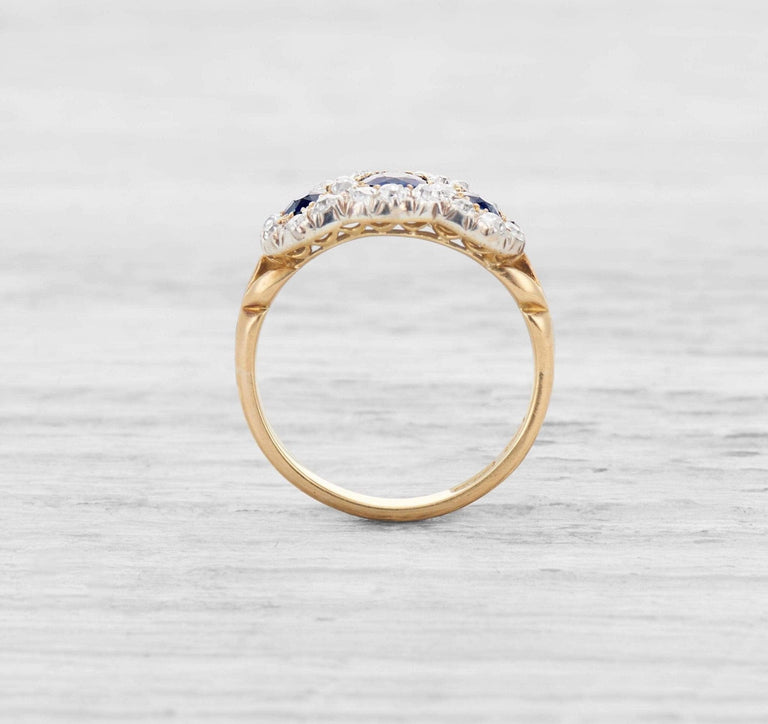 EDWARDIAN SAPPHIRE AND DIAMOND ENGAGEMENT RING