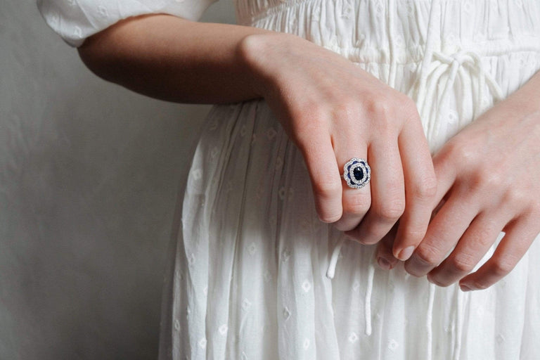 EDWARDIAN SAPPHIRE AND DIAMOND ENGAGEMENT RING