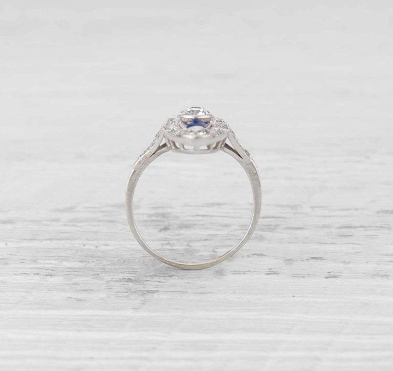 Edwardian Sapphire and Diamond Navette Ring