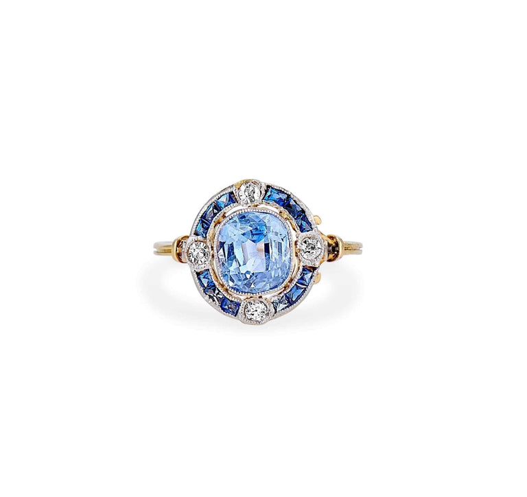Edwardian Sapphire and Diamond Ring
