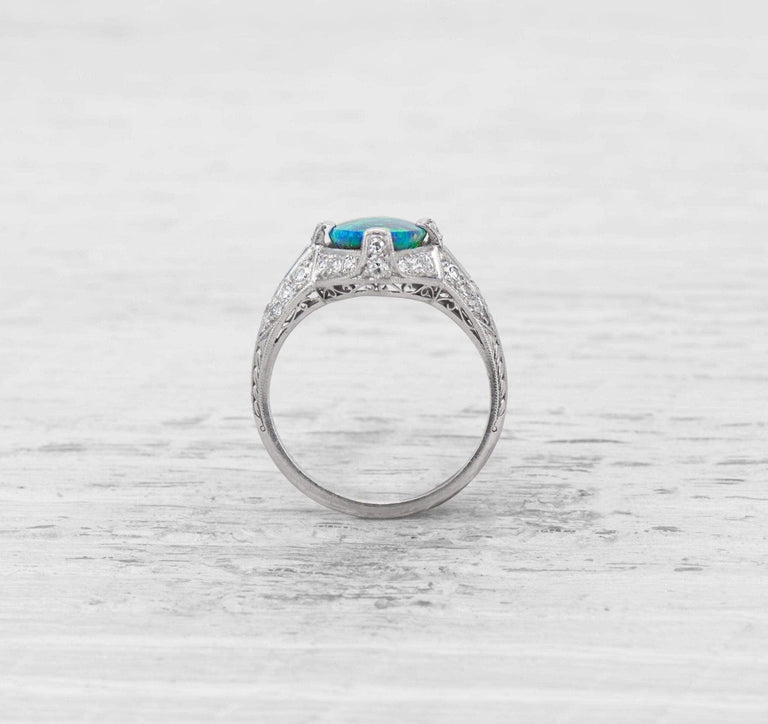 EDWARDIAN SHREVE & CO OPAL AND DIAMOND RING