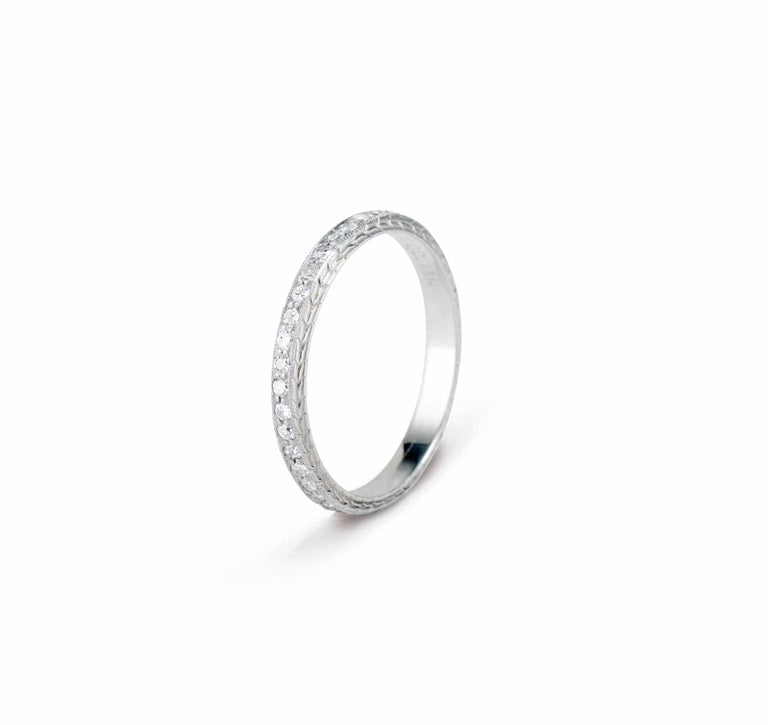 Edwardian Sommer & Mills .50 Carat Single Cut Diamond and Gold Wedding Band